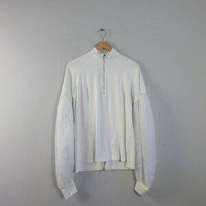 Jonathan Simkhai Carbon38 Women's Fuller Top L White Balloon Sleeve Fitness 230